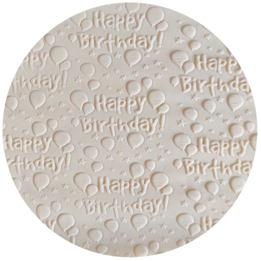 Happy Birthday Embossed Rolling Pin Engraved Cookie Baking Decorative