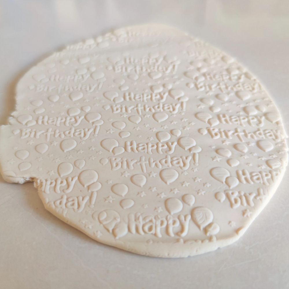 Happy Birthday Embossed Rolling Pin Engraved Cookie Baking Decorative