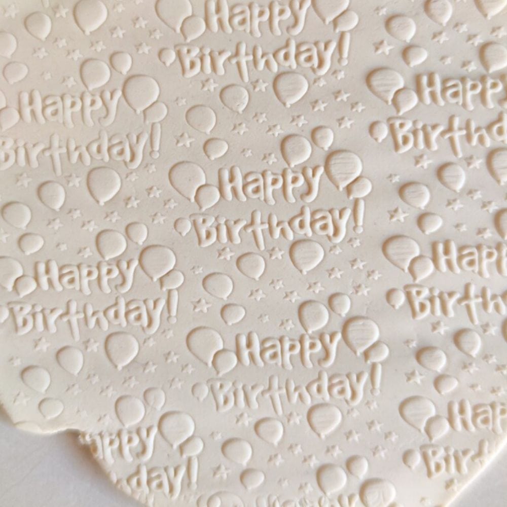 Happy Birthday Embossed Rolling Pin Engraved Cookie Baking Decorative