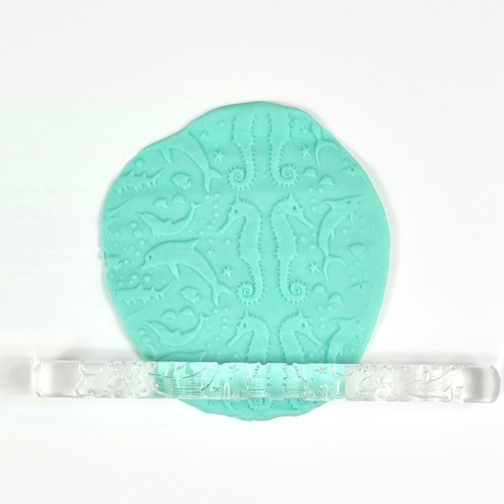 Sea Animals Embossed Rolling Pin Engraved Cookie Baking Decorative