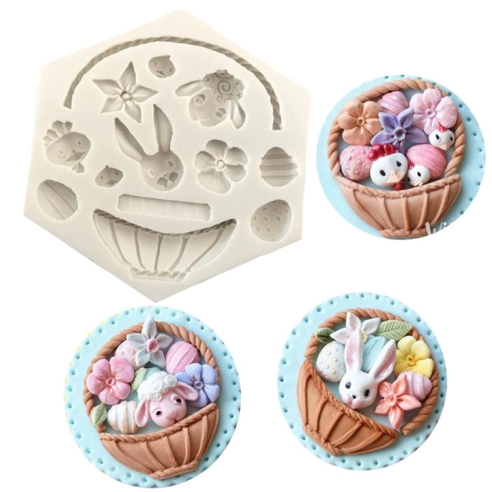 Easter Basket Set Silicone Mould Baking Desserts Fondant