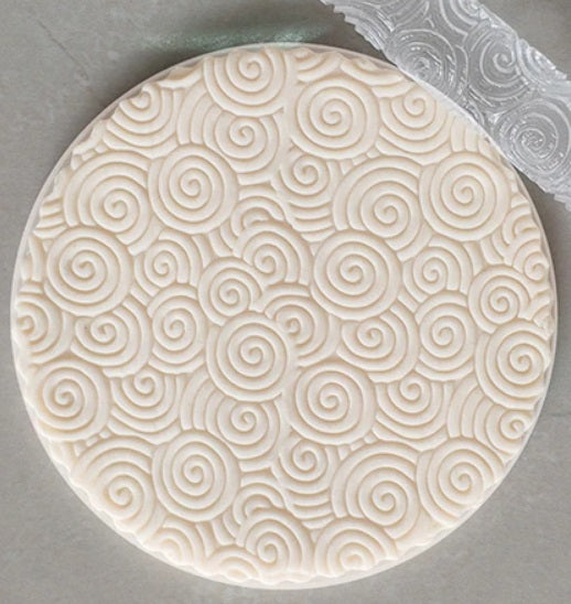 Swirls Embossed Rolling Pin Engraved Cookie Baking Decorative