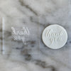 Thank You design embossed on fondant using acrylic debosser