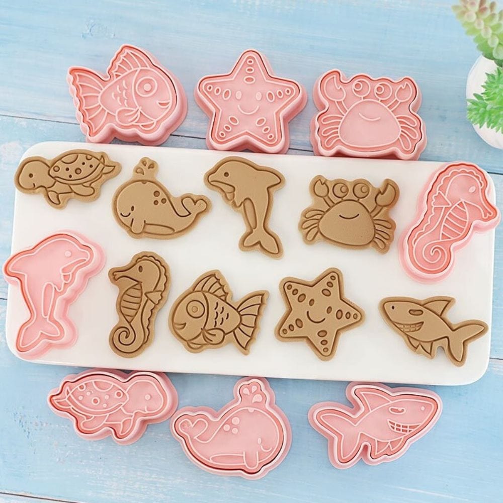 Under The Sea Animals Cookie Cutter Stamp Embosser Set