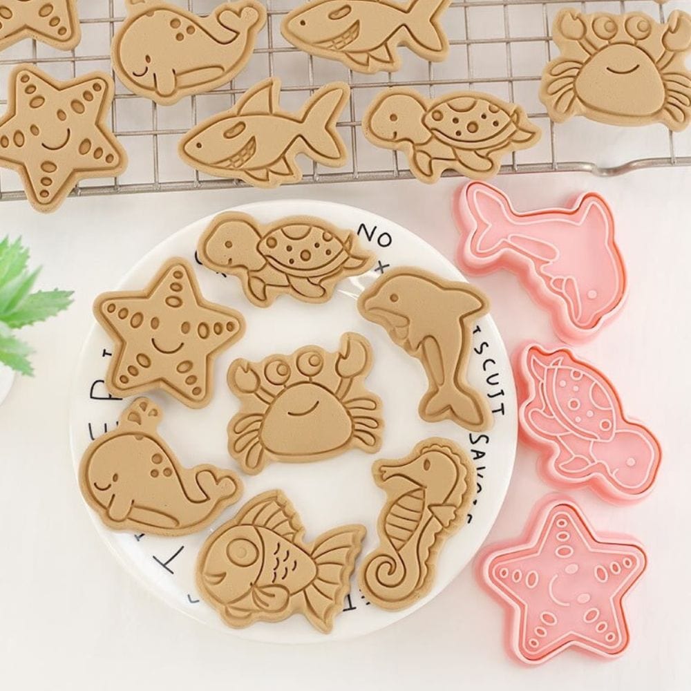 Under The Sea Animals Cookie Cutter Stamp Embosser Set
