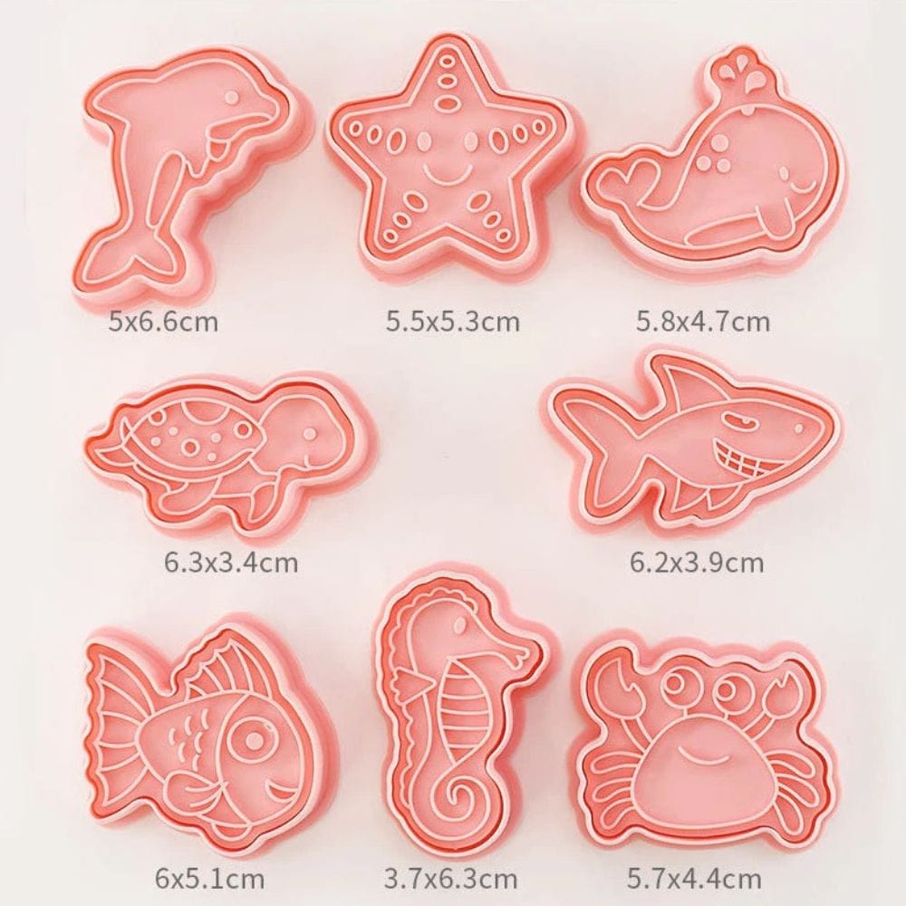 Under The Sea Animals Cookie Cutter Stamp Embosser Set